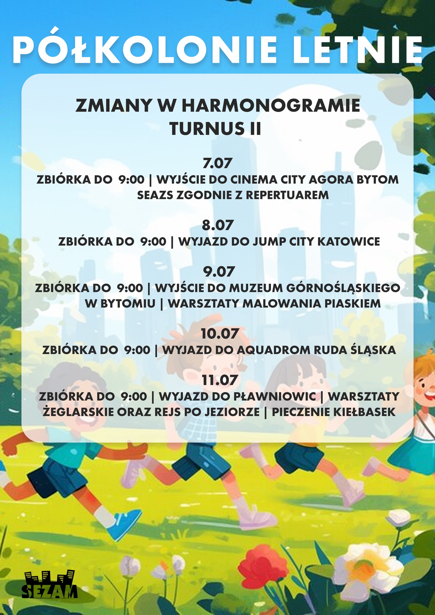DROBNA ZMIANA W HARMONOGRAMIE